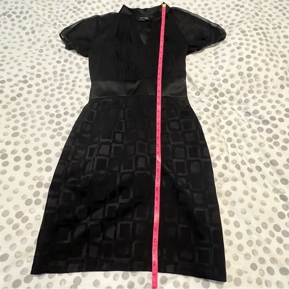 Max And Cleo Black Short Sleeve Sheer Top Geometric Bottom Cocktail Dress Size 4 - Picture 15 of 16